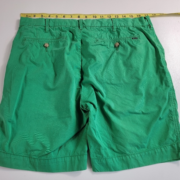 POLO by Ralph Lauren Straight Fit Solid Green Shorts Size: 34 READ.Some fadin - Picture 7 of 9